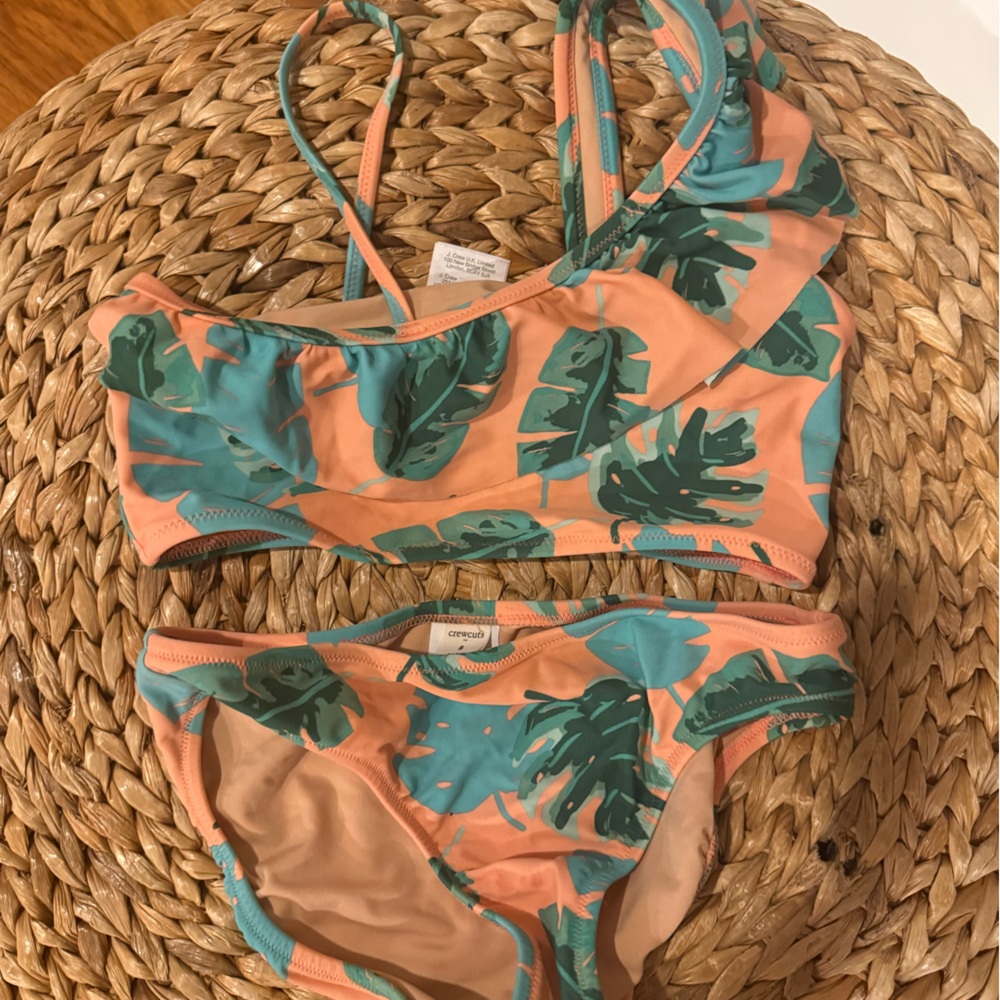 Crewcuts Green Leaf Print Bikini